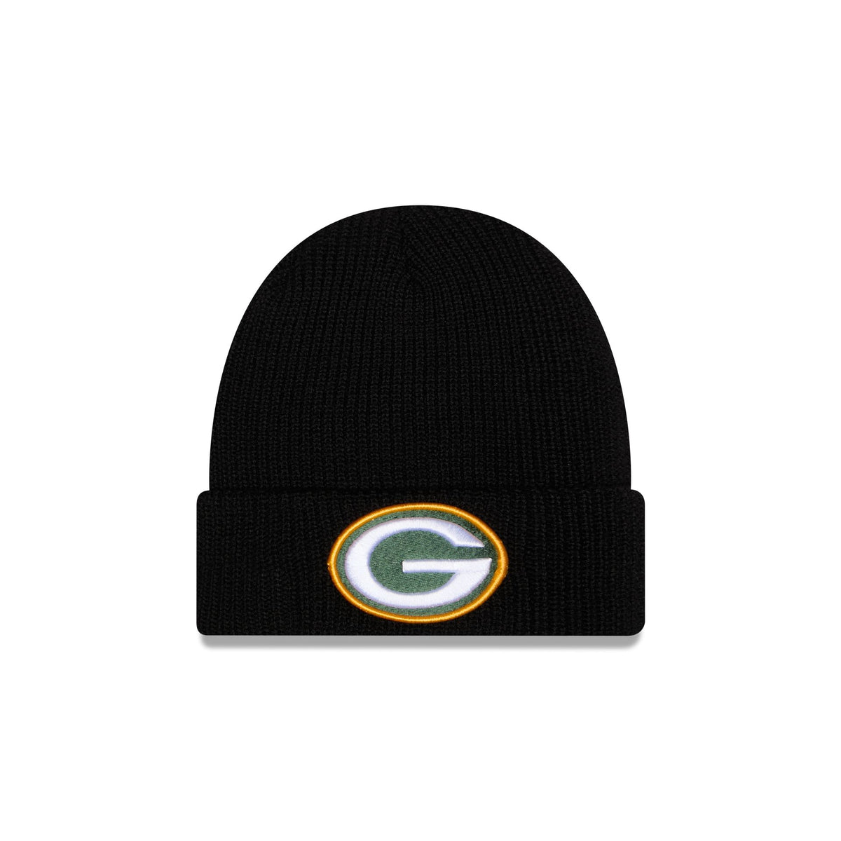 Green Bay Packers Black Cuff Knit Beanie Hat