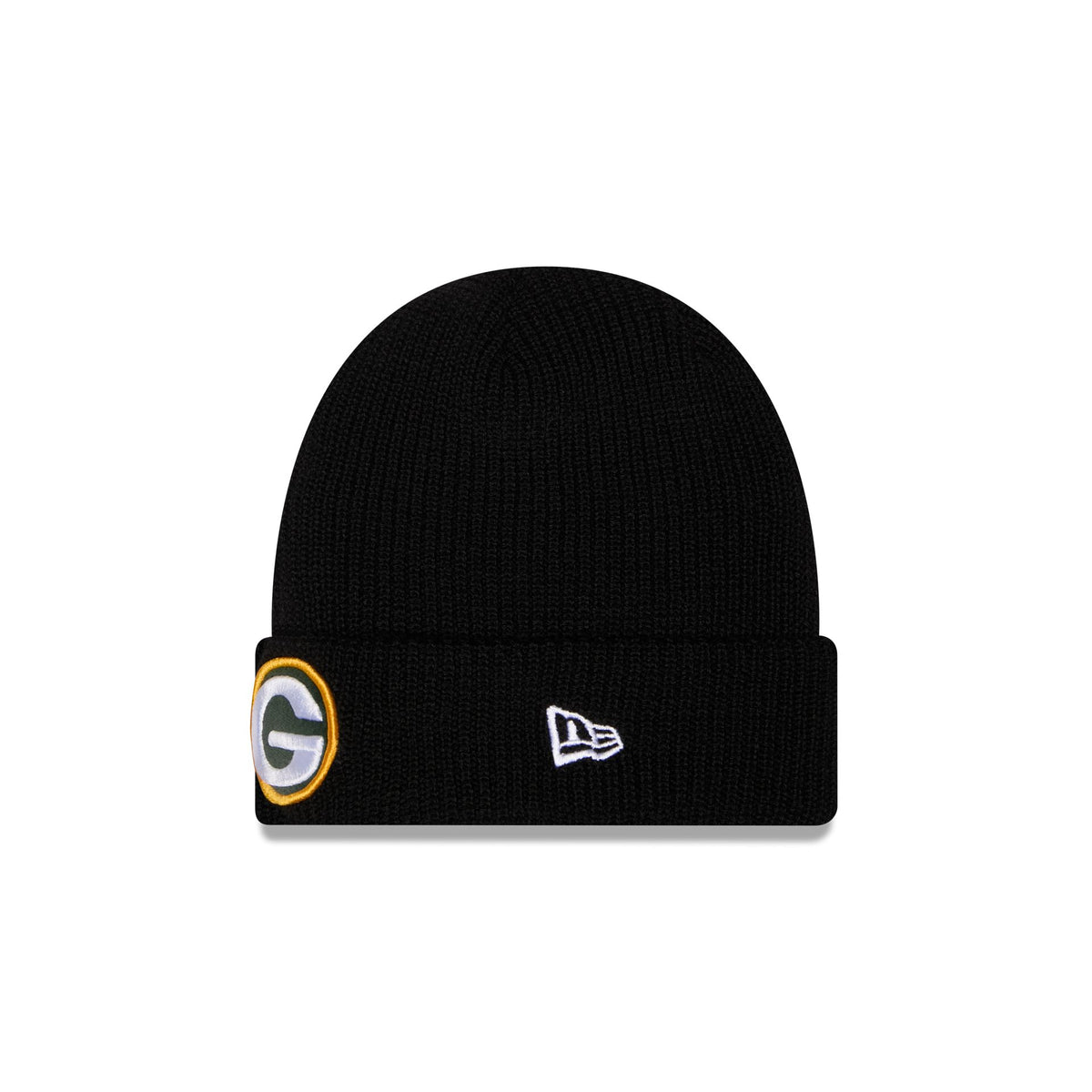 Green Bay Packers Black Cuff Knit Beanie Hat