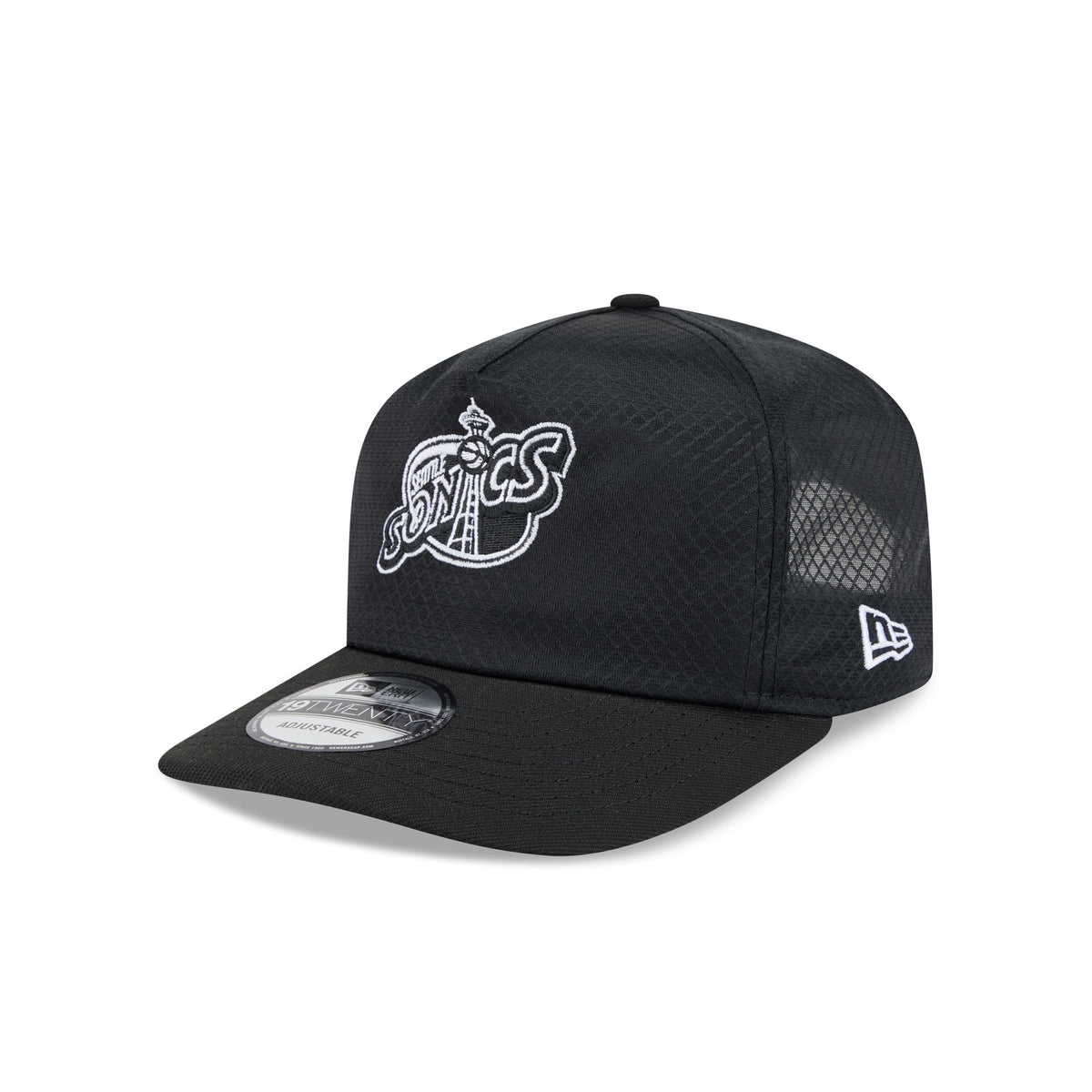 Seattle SuperSonics Black & White Mesh 19TWENTY Trucker Hat