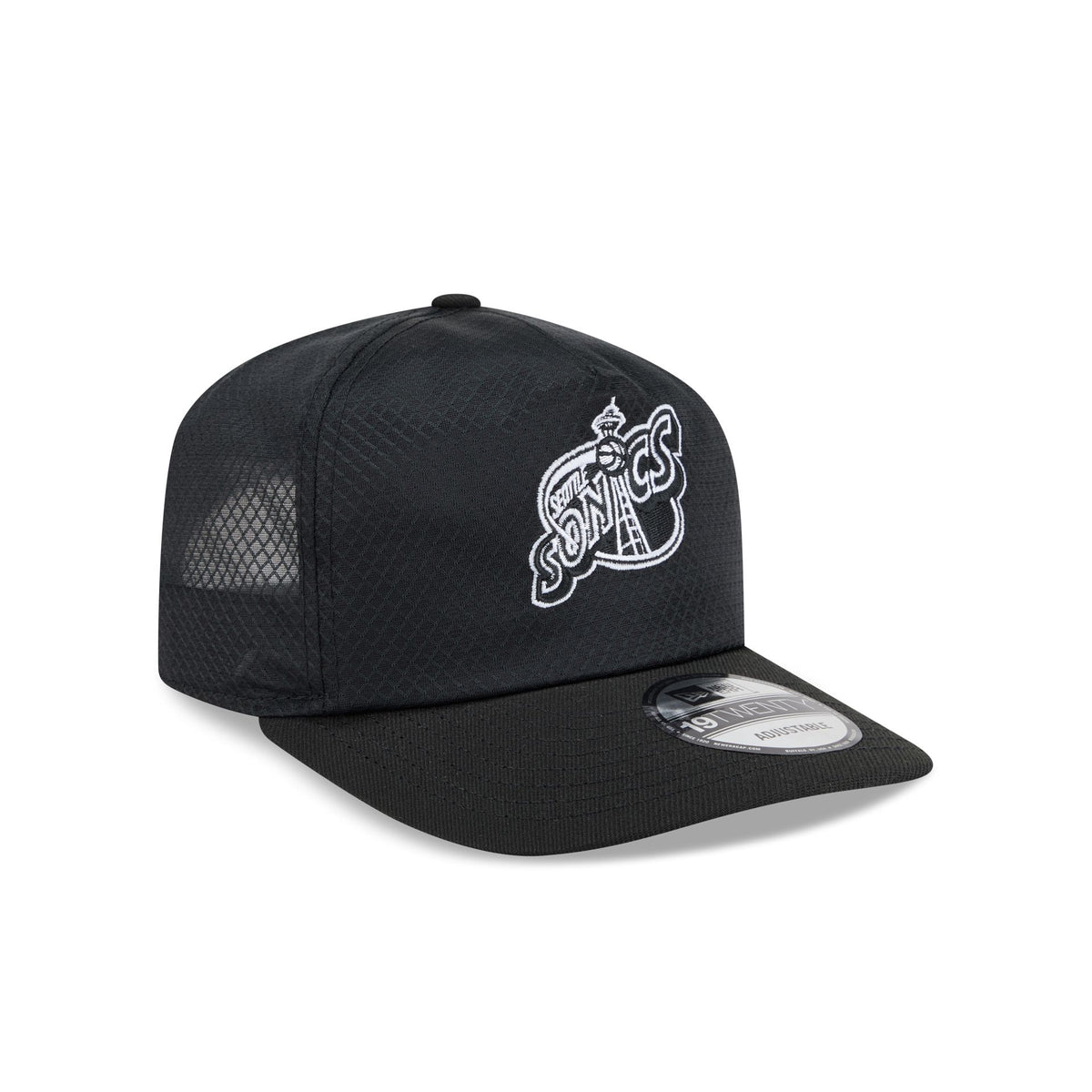 Seattle SuperSonics Black & White Mesh 19TWENTY Trucker Hat