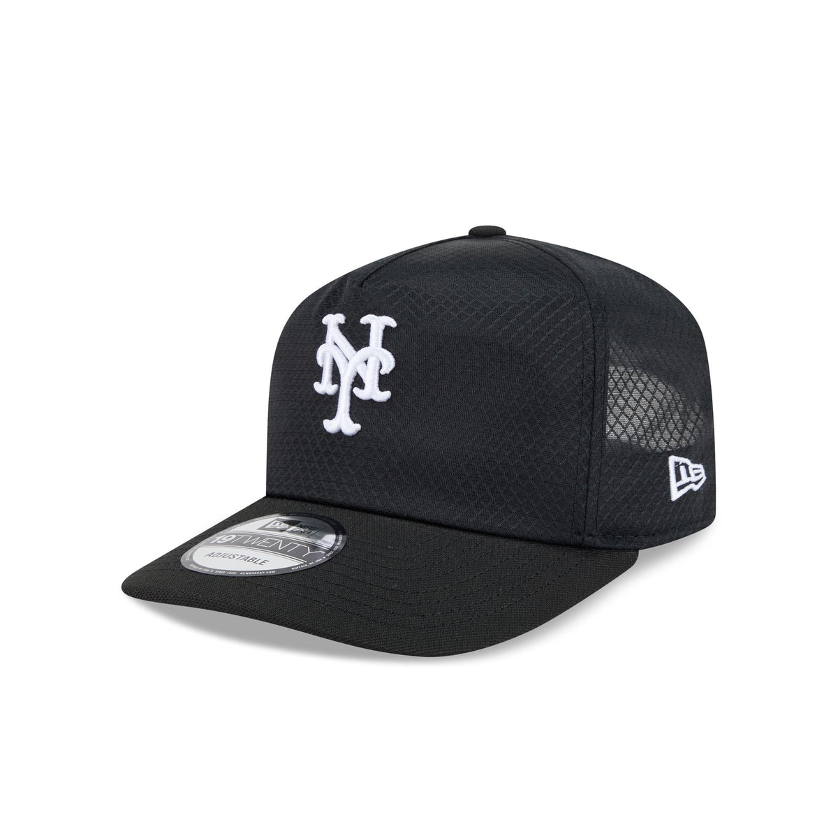 New York Mets Black & White Mesh 19TWENTY Trucker Hat