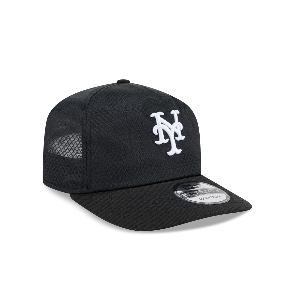 New York Mets Black & White Mesh 19TWENTY Trucker Hat