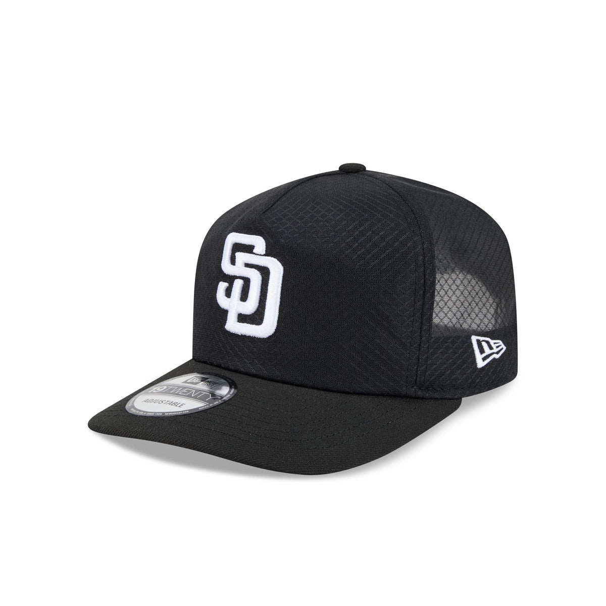 San Diego Padres Black & White Mesh 19TWENTY Trucker Hat