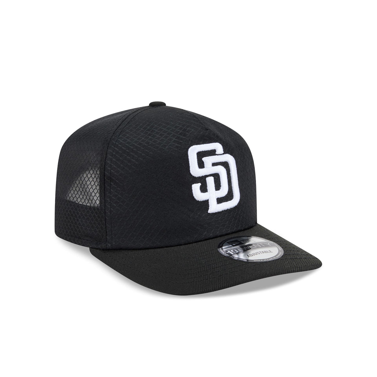 San Diego Padres Black & White Mesh 19TWENTY Trucker Hat