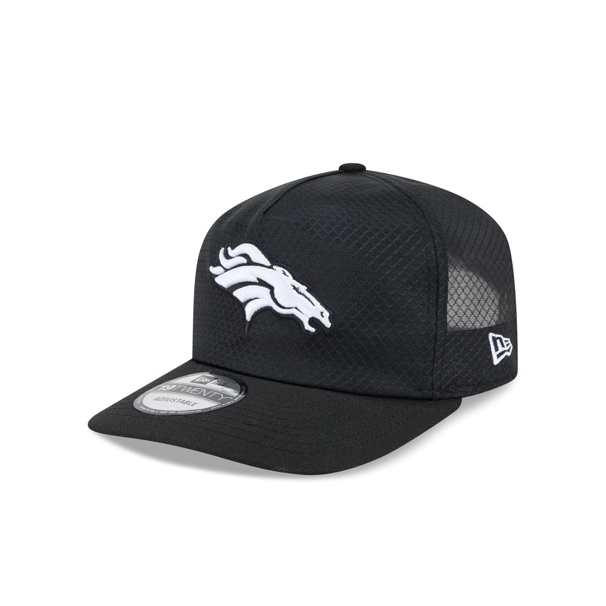 Denver Broncos Black & White Mesh 19TWENTY Trucker Hat