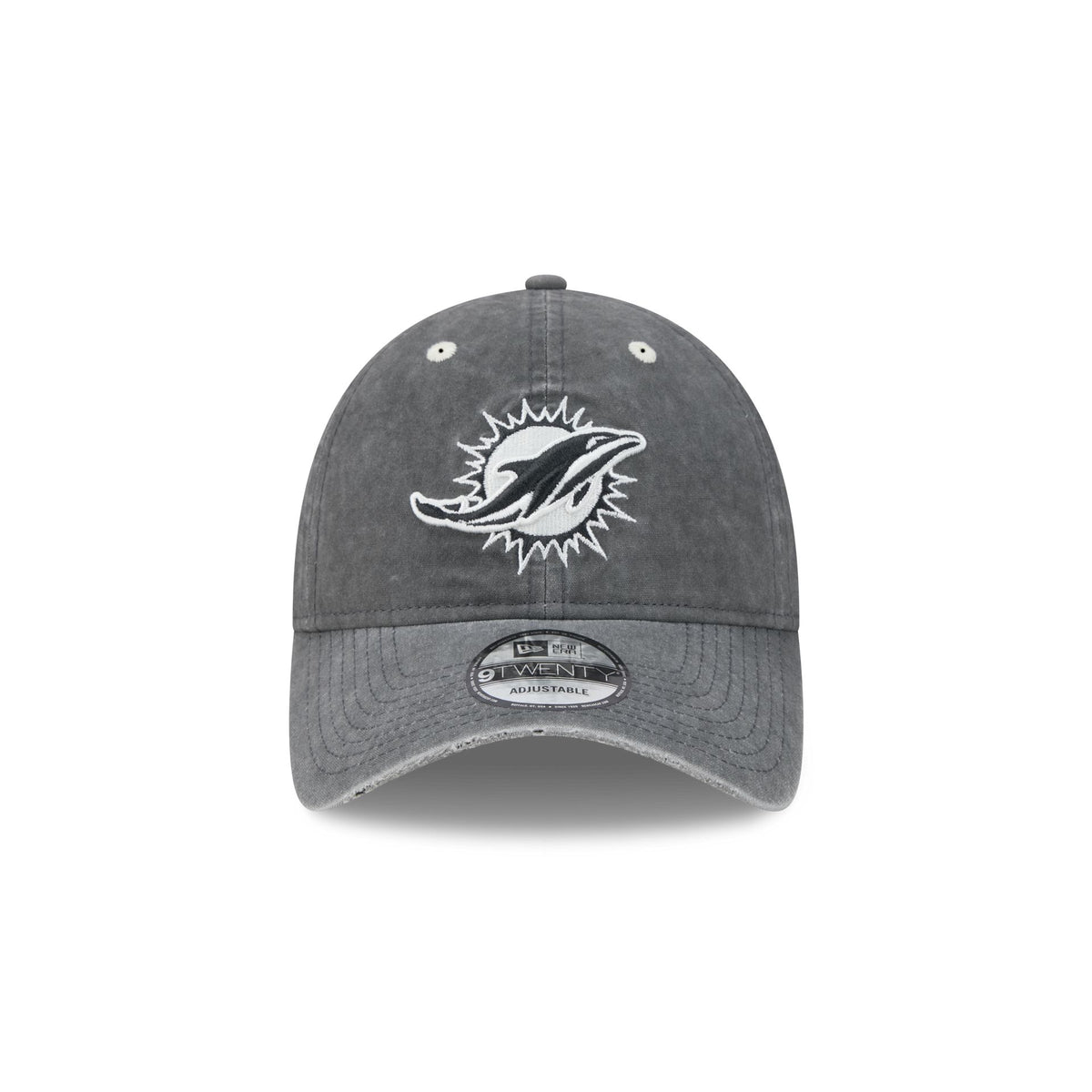 Miami Dolphins Washed Black Cotton 9TWENTY Adjustable Hat