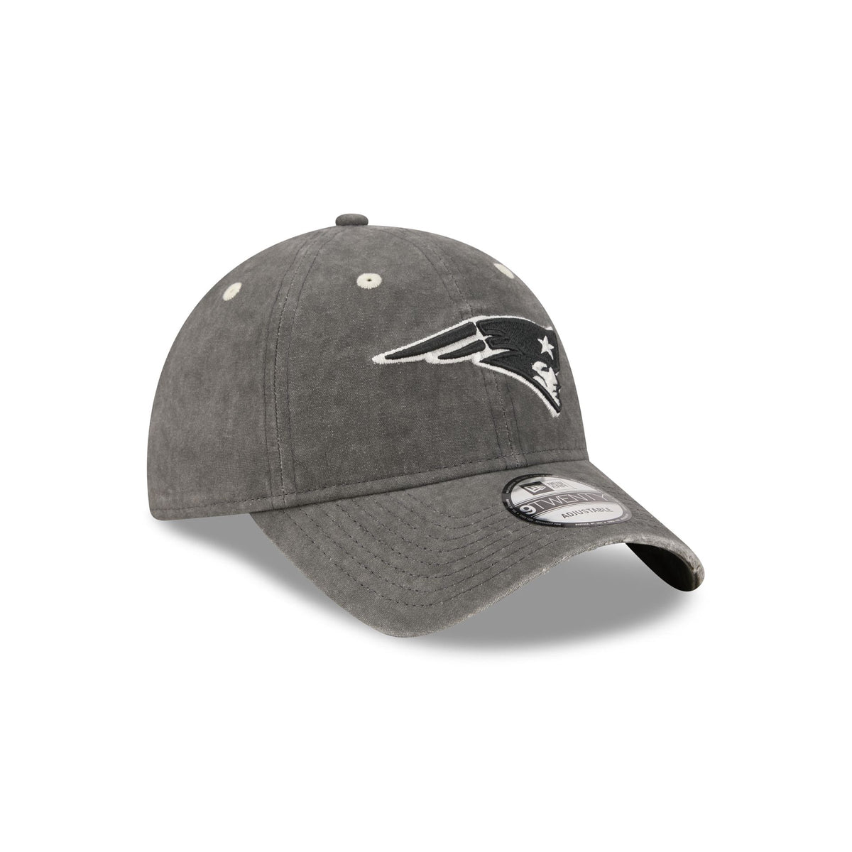 New England Patriots Washed Black Cotton 9TWENTY Adjustable Hat