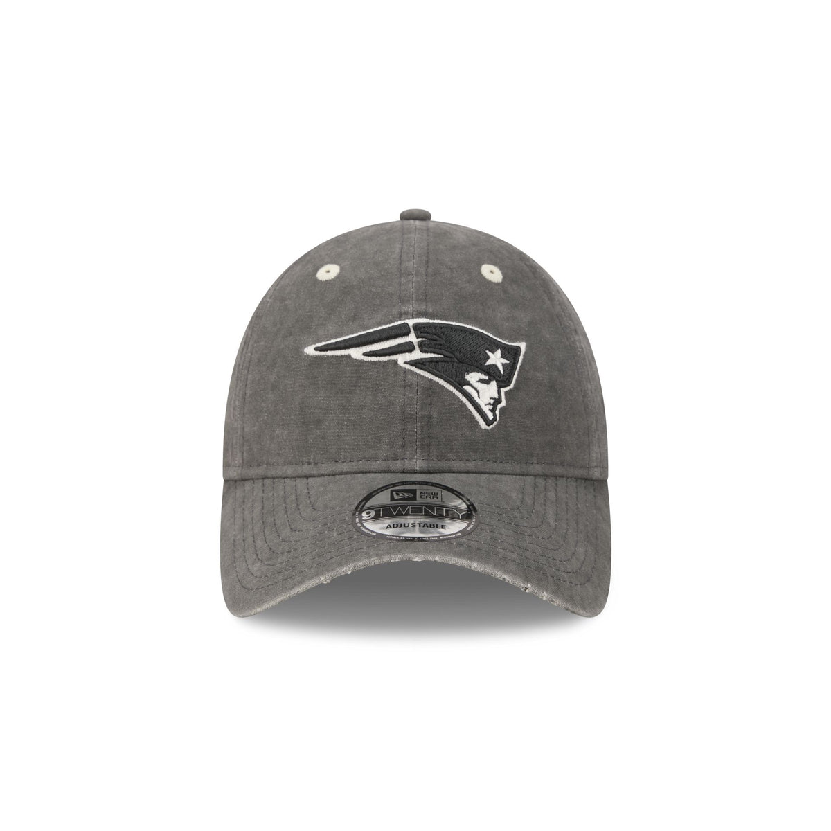 New England Patriots Washed Black Cotton 9TWENTY Adjustable Hat