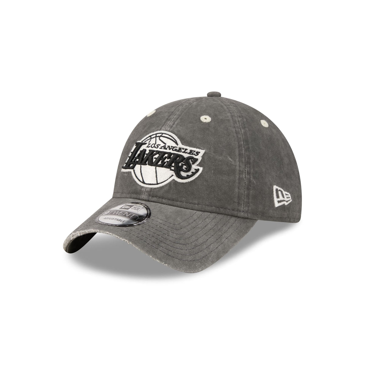 Los Angeles Lakers Washed Black Cotton 9TWENTY Adjustable Hat