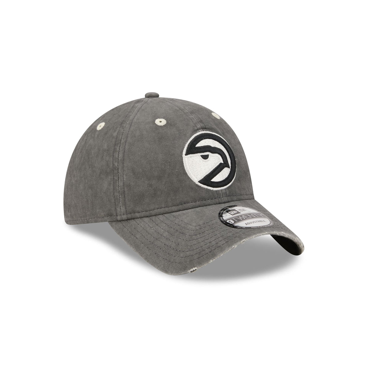 Atlanta Hawks Washed Black Cotton 9TWENTY Adjustable Hat