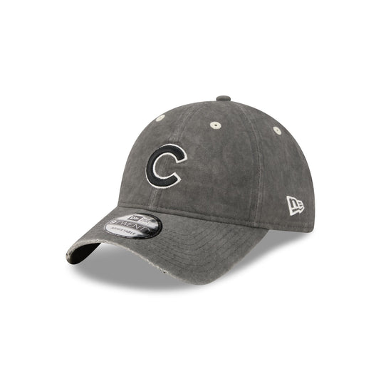 Chicago Cubs Washed Black Cotton 9TWENTY Adjustable Hat