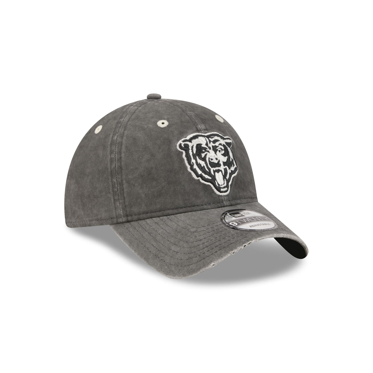 Chicago Bears Washed Black Cotton 9TWENTY Adjustable Hat