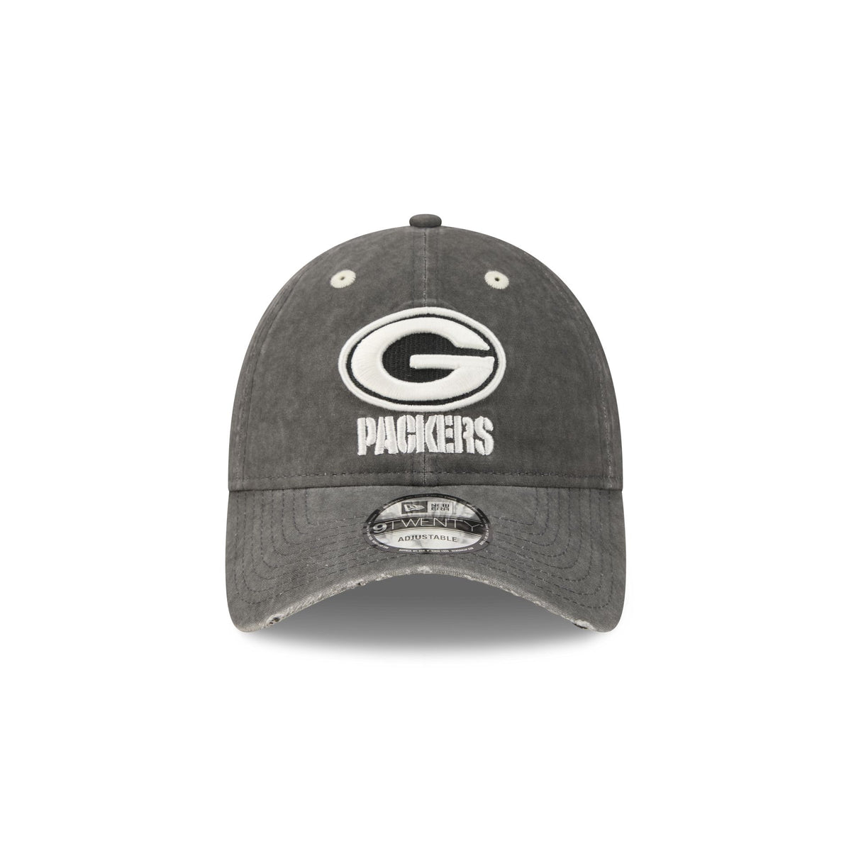 Green Bay Packers Washed Black Cotton 9TWENTY Adjustable Hat