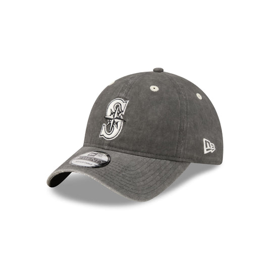 Seattle Mariners Washed Black Cotton 9TWENTY Adjustable Hat