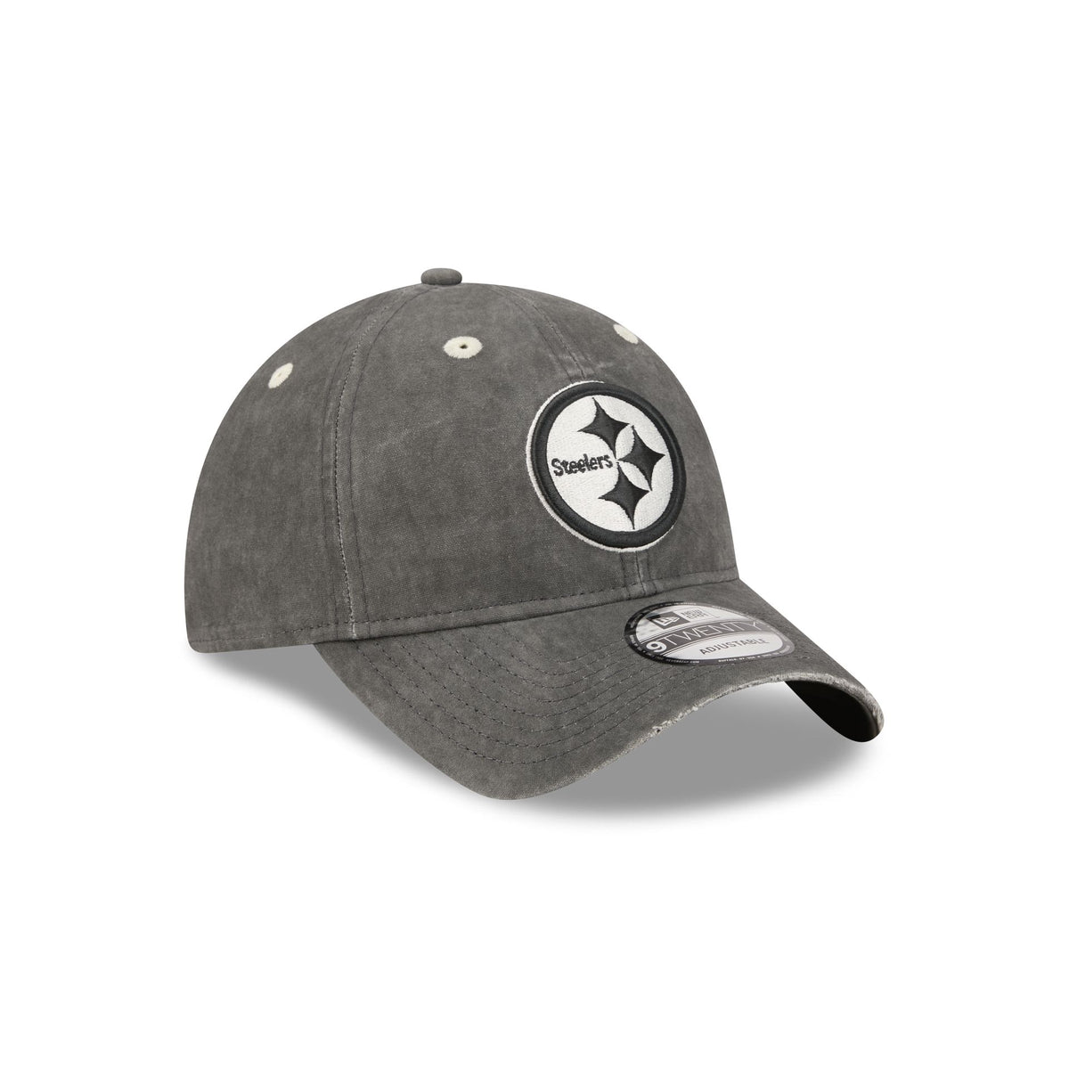 Pittsburgh Steelers Washed Black Cotton 9TWENTY Adjustable Hat