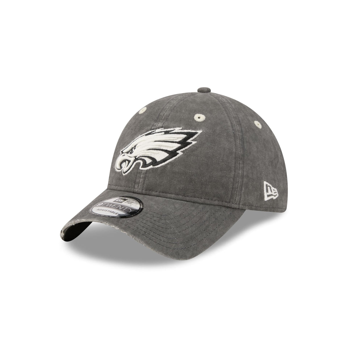 Philadelphia Eagles Washed Black Cotton 9TWENTY Adjustable Hat