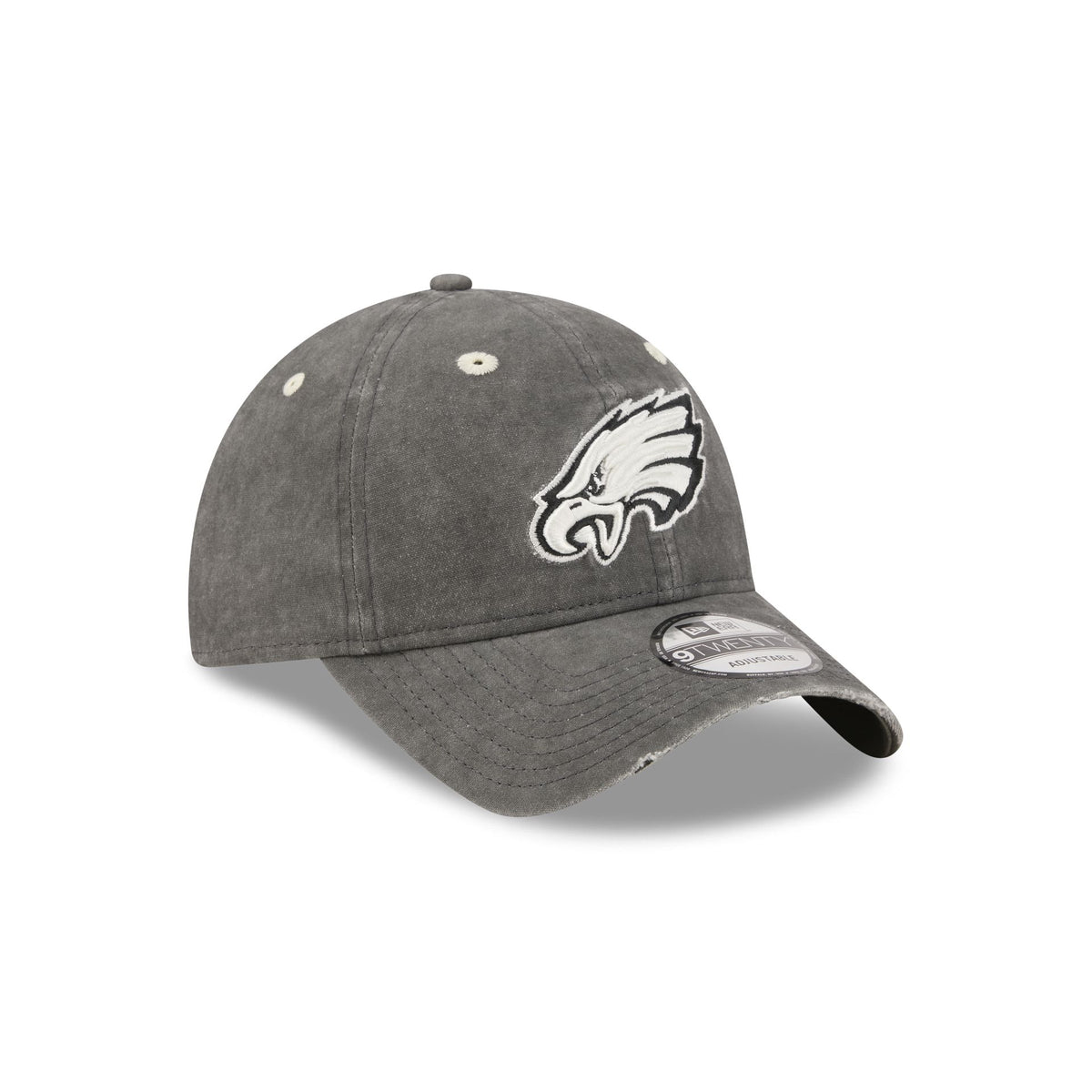 Philadelphia Eagles Washed Black Cotton 9TWENTY Adjustable Hat