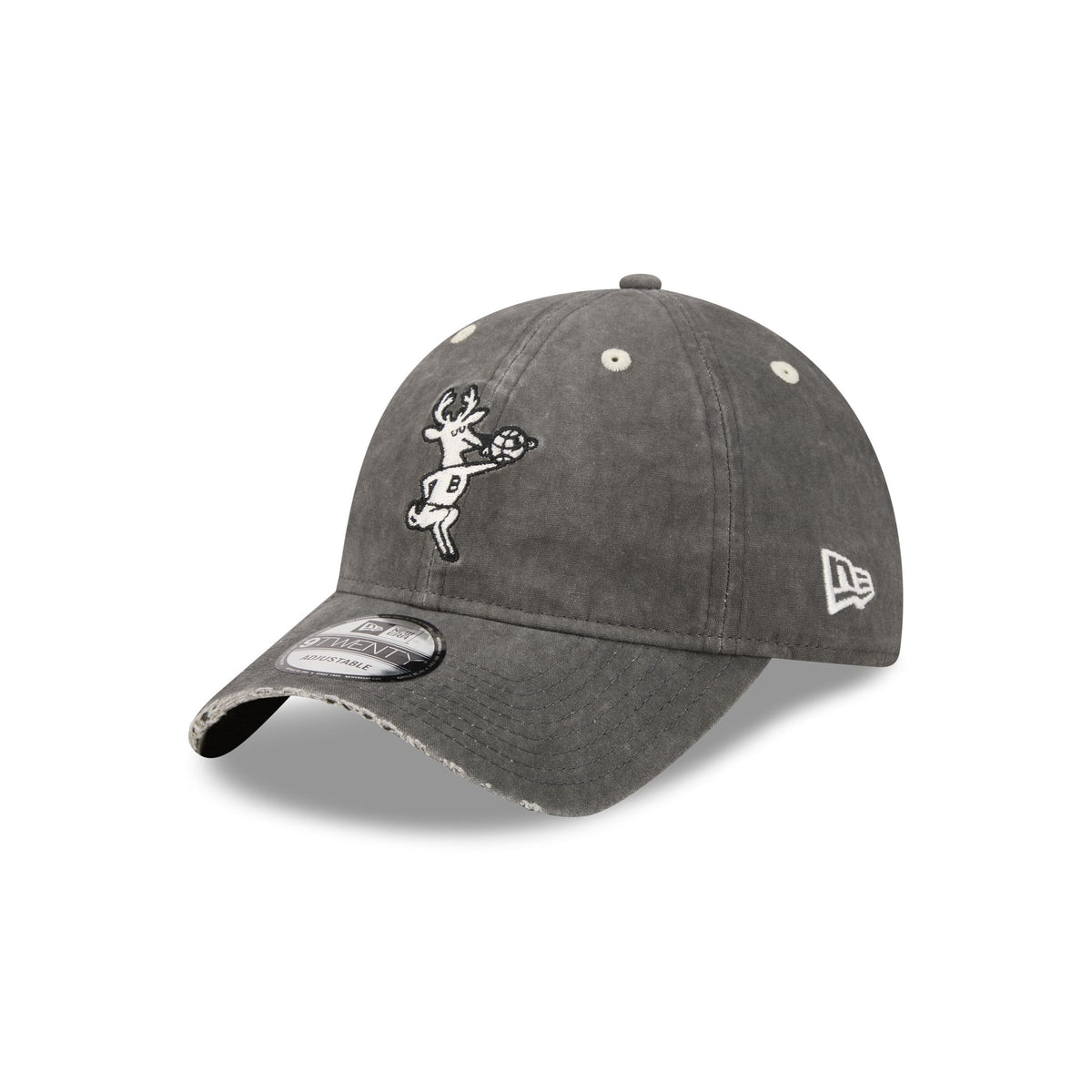 Milwaukee Bucks Washed Black Cotton 9TWENTY Adjustable Hat