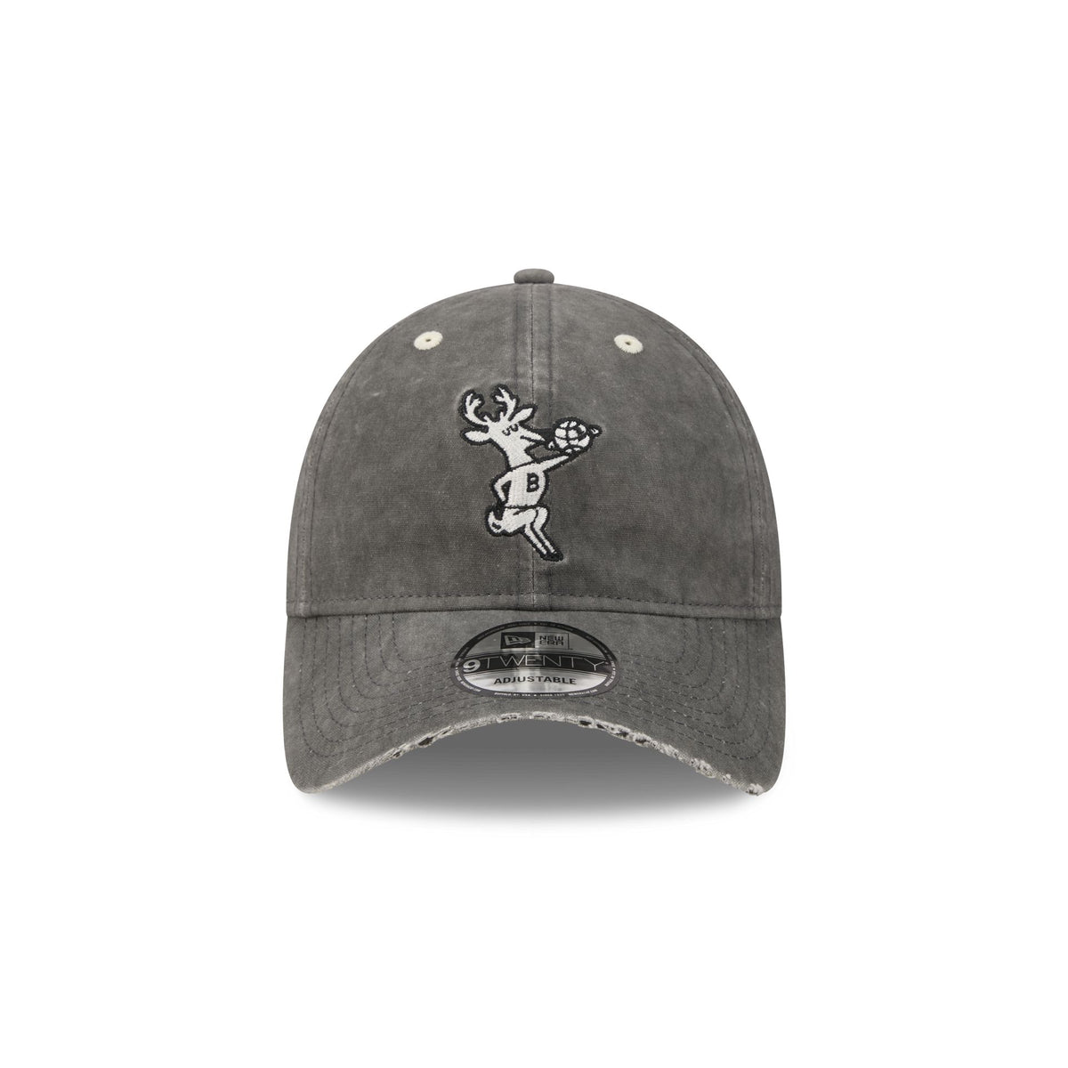 Milwaukee Bucks Washed Black Cotton 9TWENTY Adjustable Hat