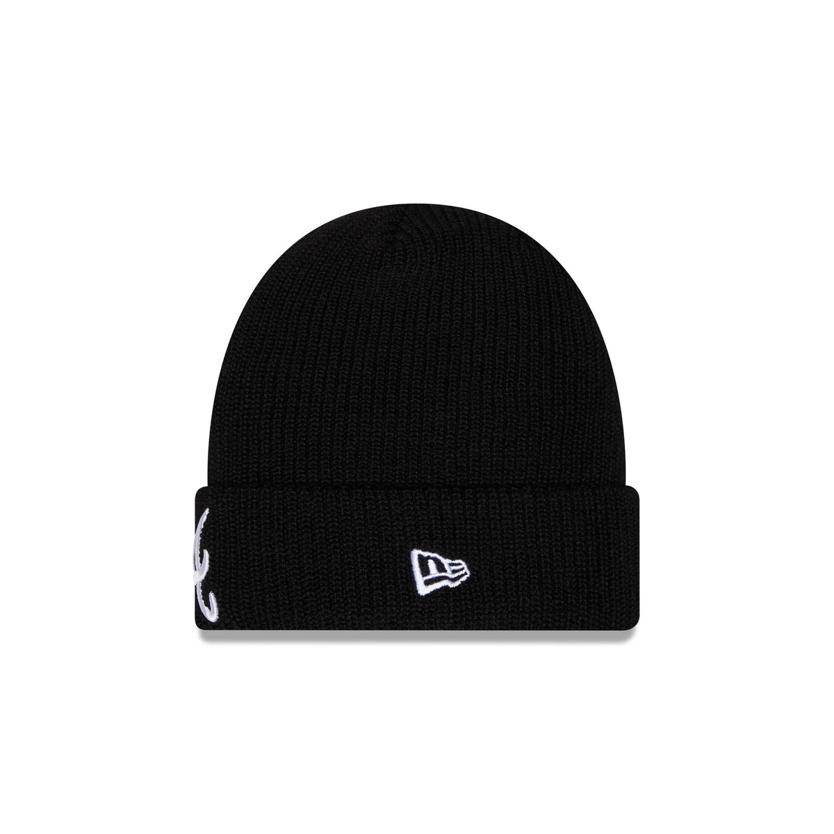 Atlanta Braves Black Cuff Knit Beanie Hat