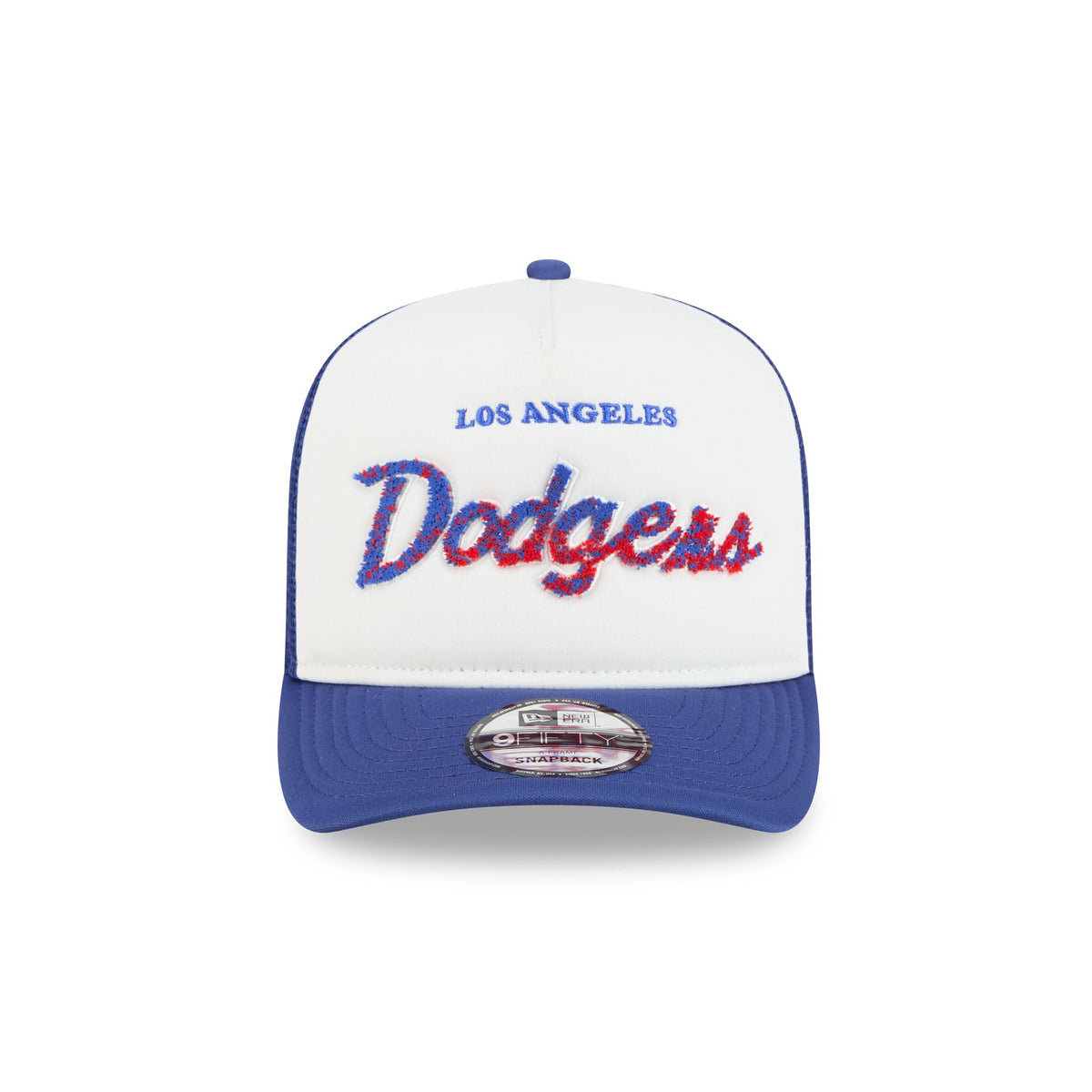 Los Angeles Dodgers Fade Script 9FIFTY A-Frame Trucker Hat