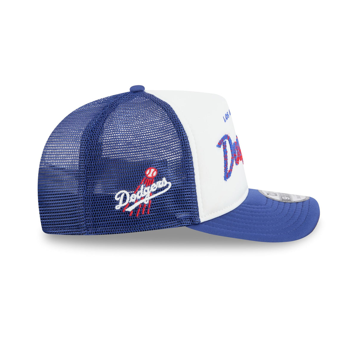 Los Angeles Dodgers Fade Script 9FIFTY A-Frame Trucker Hat