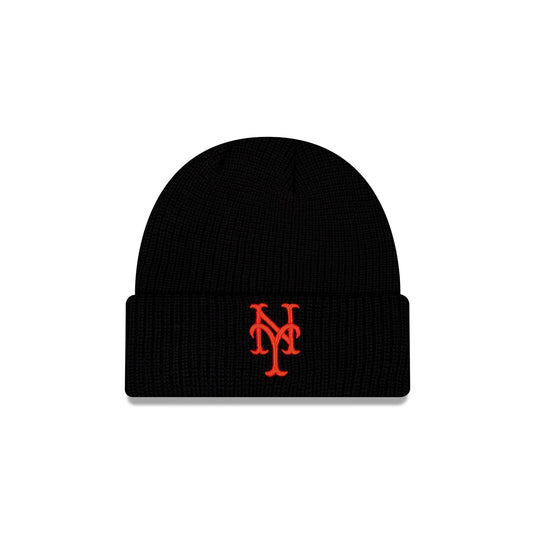 New York Mets Black Cuff Knit Beanie Hat