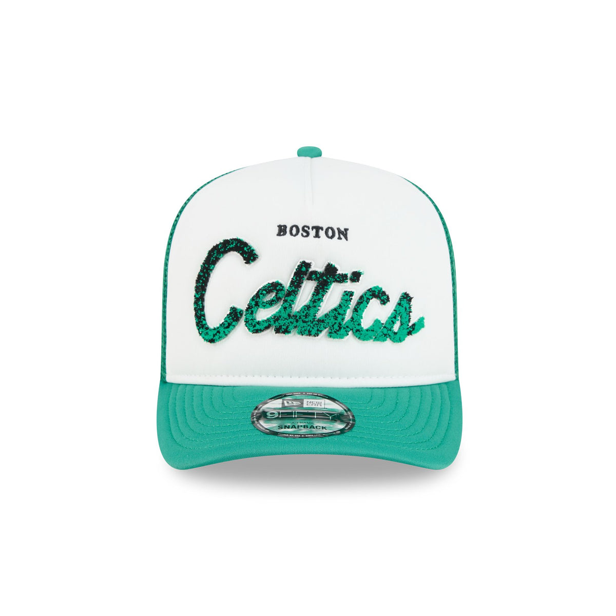 Boston Celtics Fade Script 9FIFTY A-Frame Trucker Hat