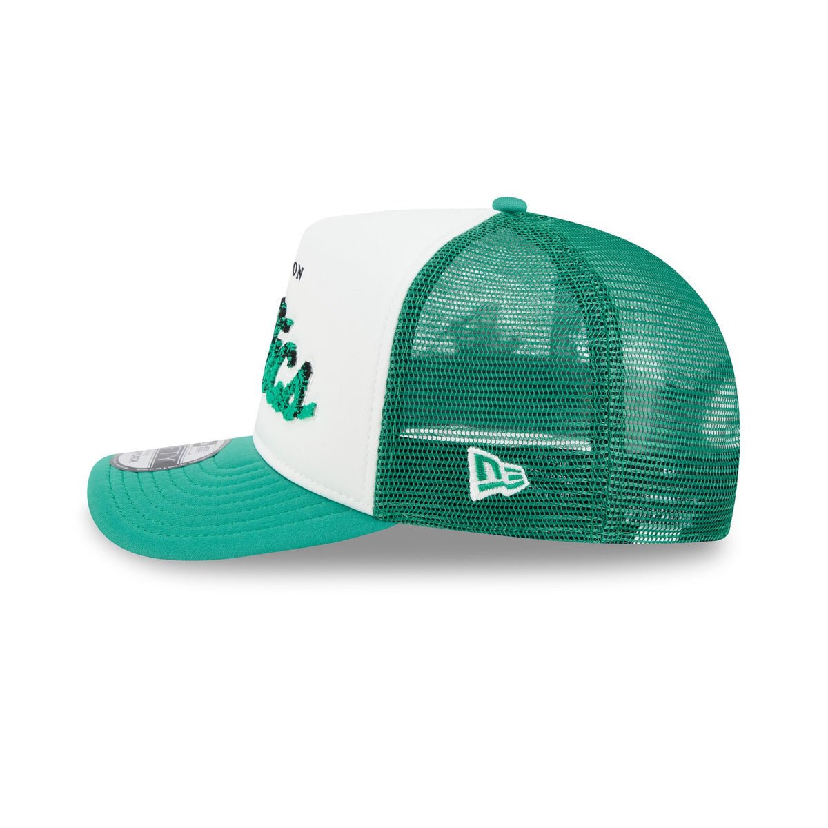 Boston Celtics Fade Script 9FIFTY A-Frame Trucker Hat