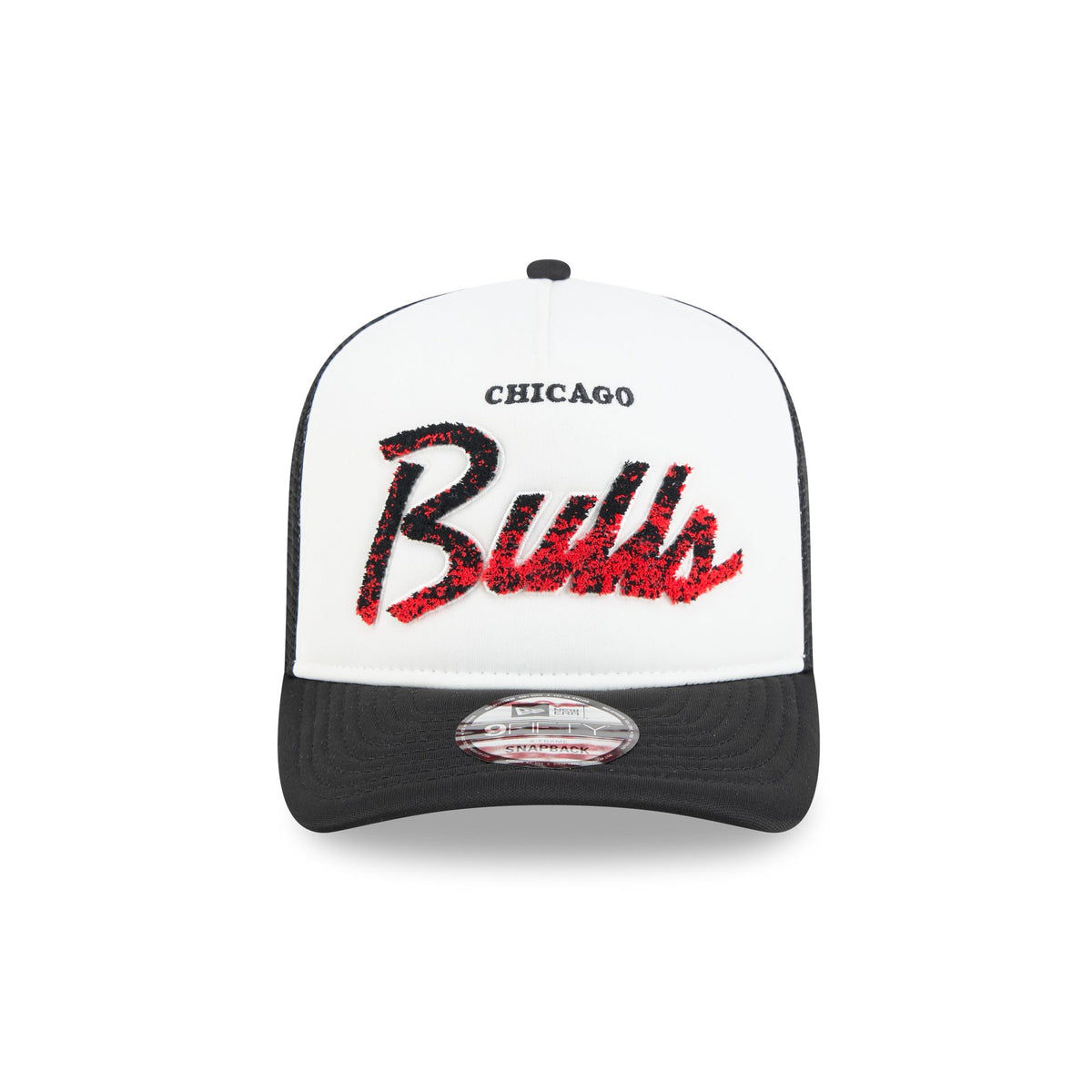 Chicago Bulls Fade Script 9FIFTY A-Frame Trucker Hat