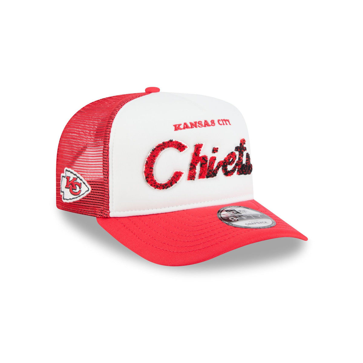 Kansas City Chiefs Fade Script 9FIFTY A-Frame Trucker Hat