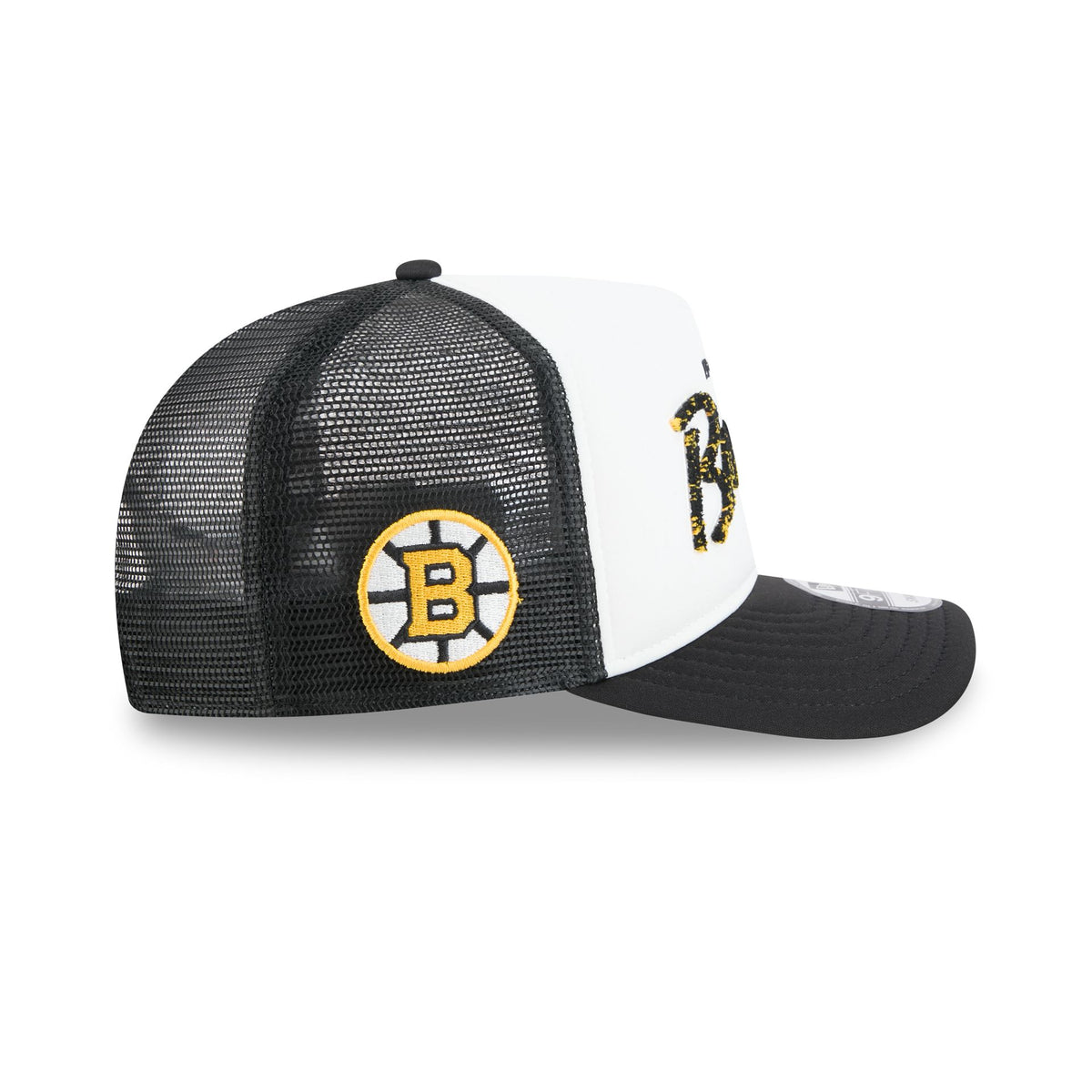 Boston Bruins Fade Script 9FIFTY A-Frame Trucker Hat
