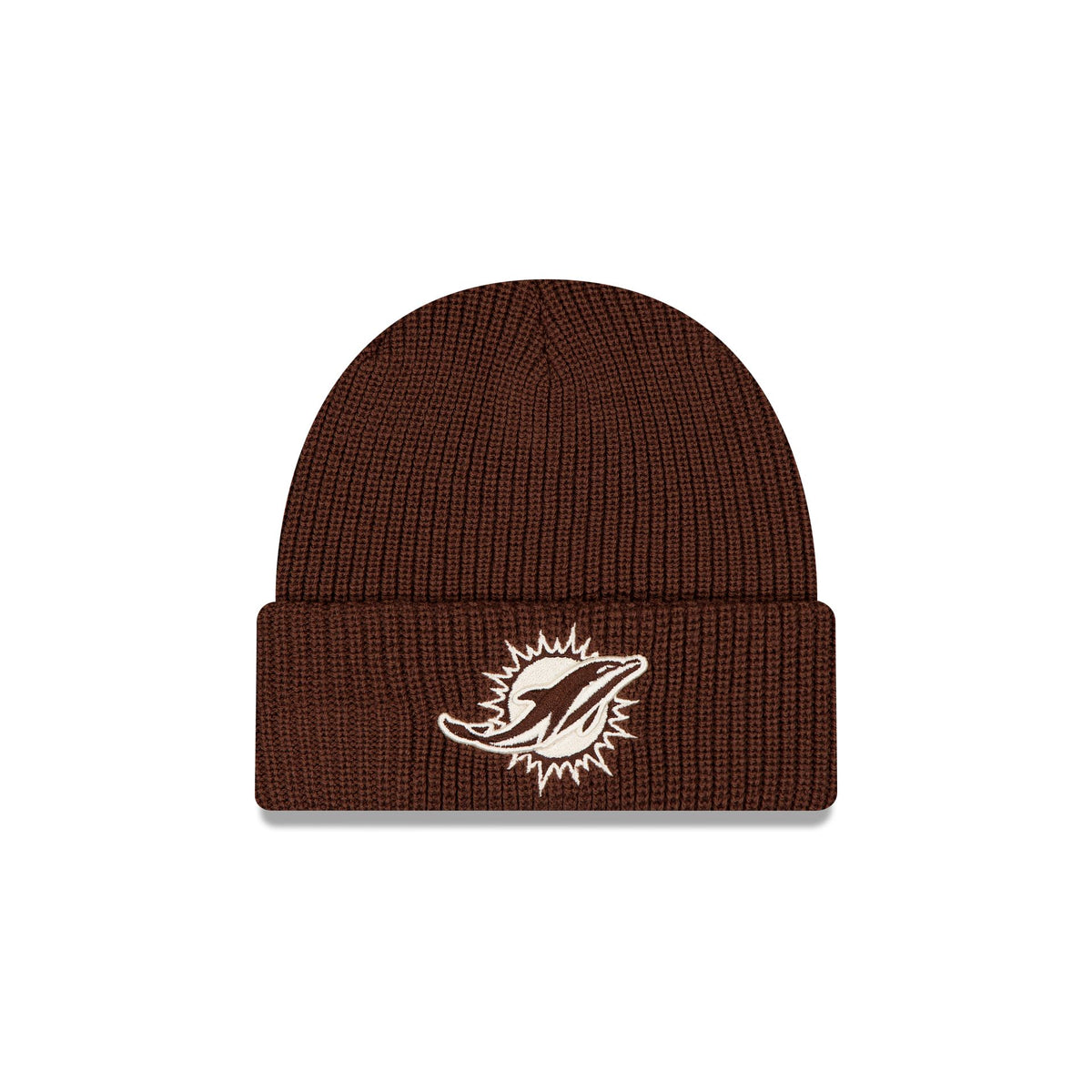 Miami Dolphins Walnut Cuff Knit Beanie Hat