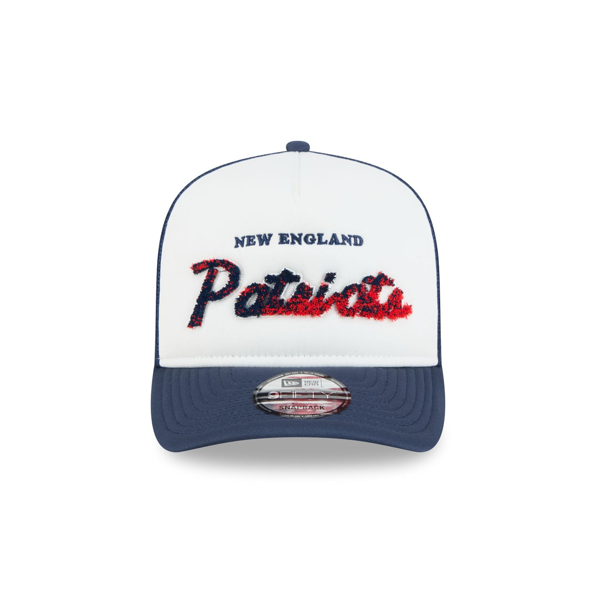 New England Patriots Fade Script 9FIFTY A-Frame Trucker Hat