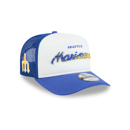 Seattle Mariners Fade Script 9FIFTY A-Frame Trucker Hat
