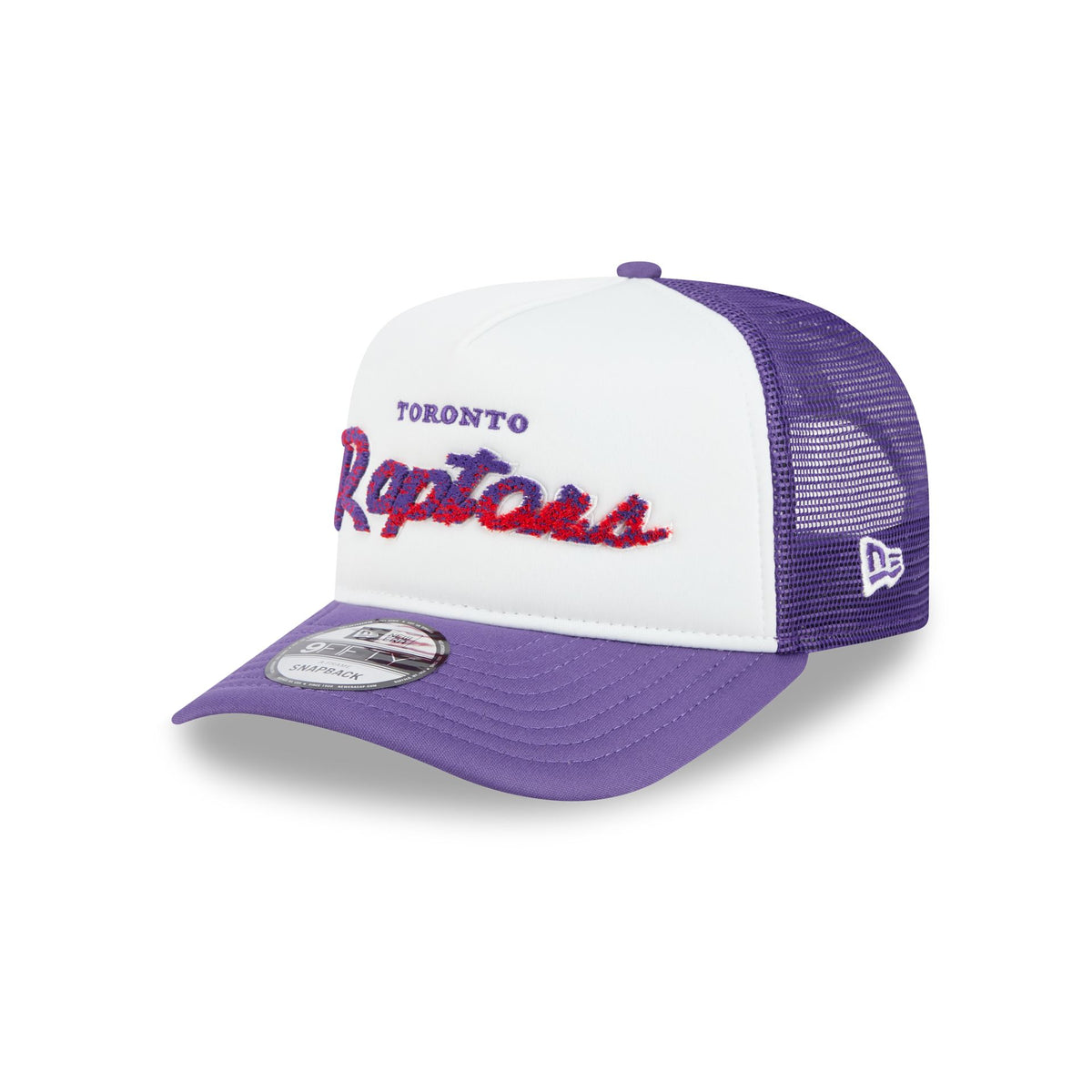Toronto Raptors Fade Script 9FIFTY A-Frame Trucker Hat