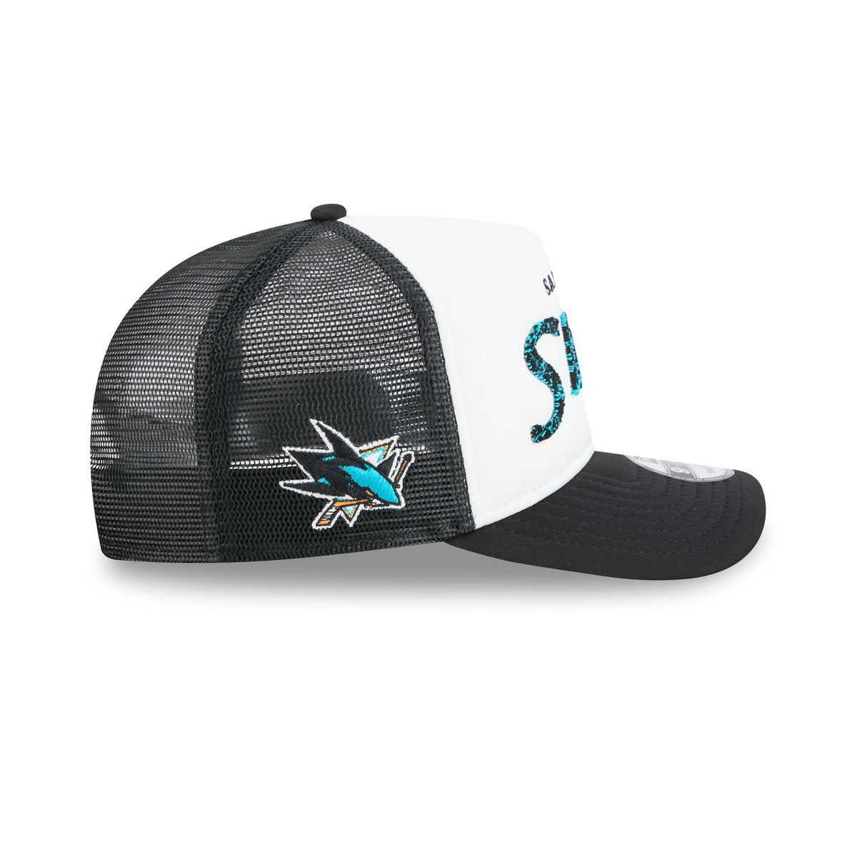 San Jose Sharks Fade Script 9FIFTY A-Frame Trucker Hat