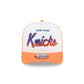 New York Knicks Fade Script 9FIFTY A-Frame Trucker Hat