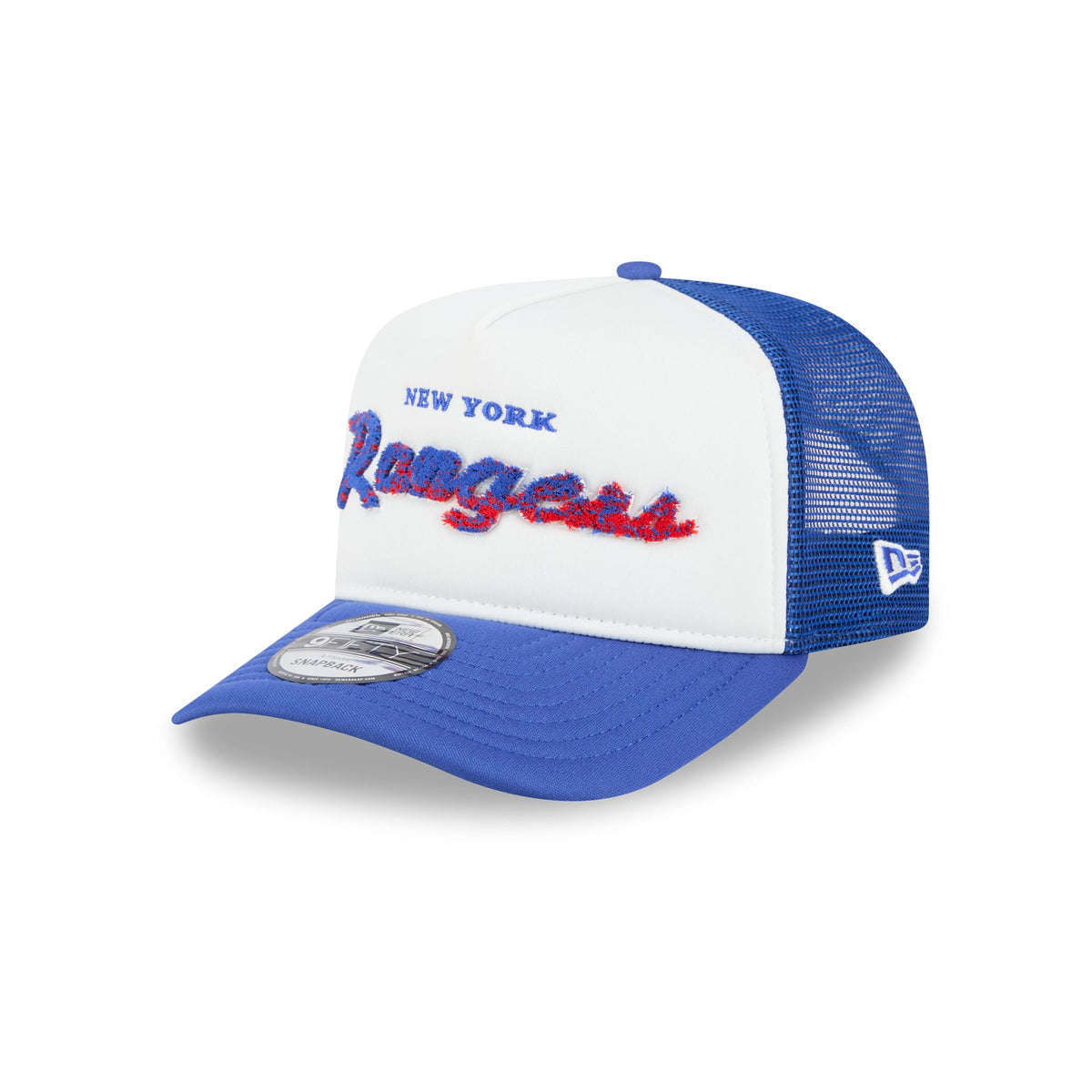 New York Rangers Fade Script 9FIFTY A-Frame Trucker Hat
