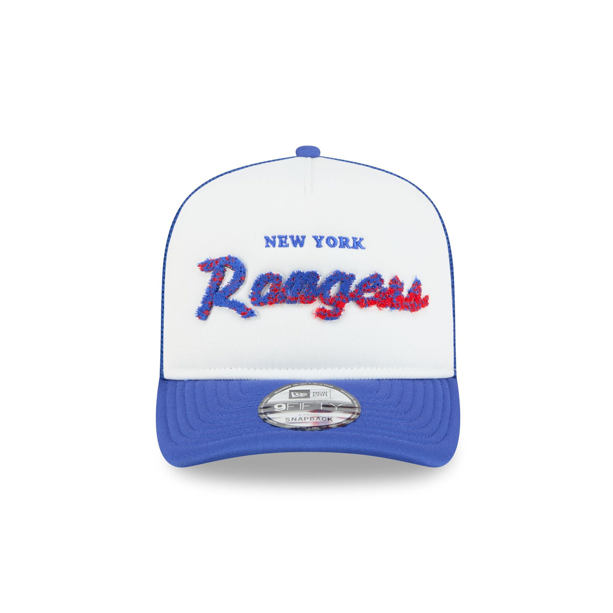 New York Rangers Fade Script 9FIFTY A-Frame Trucker Hat
