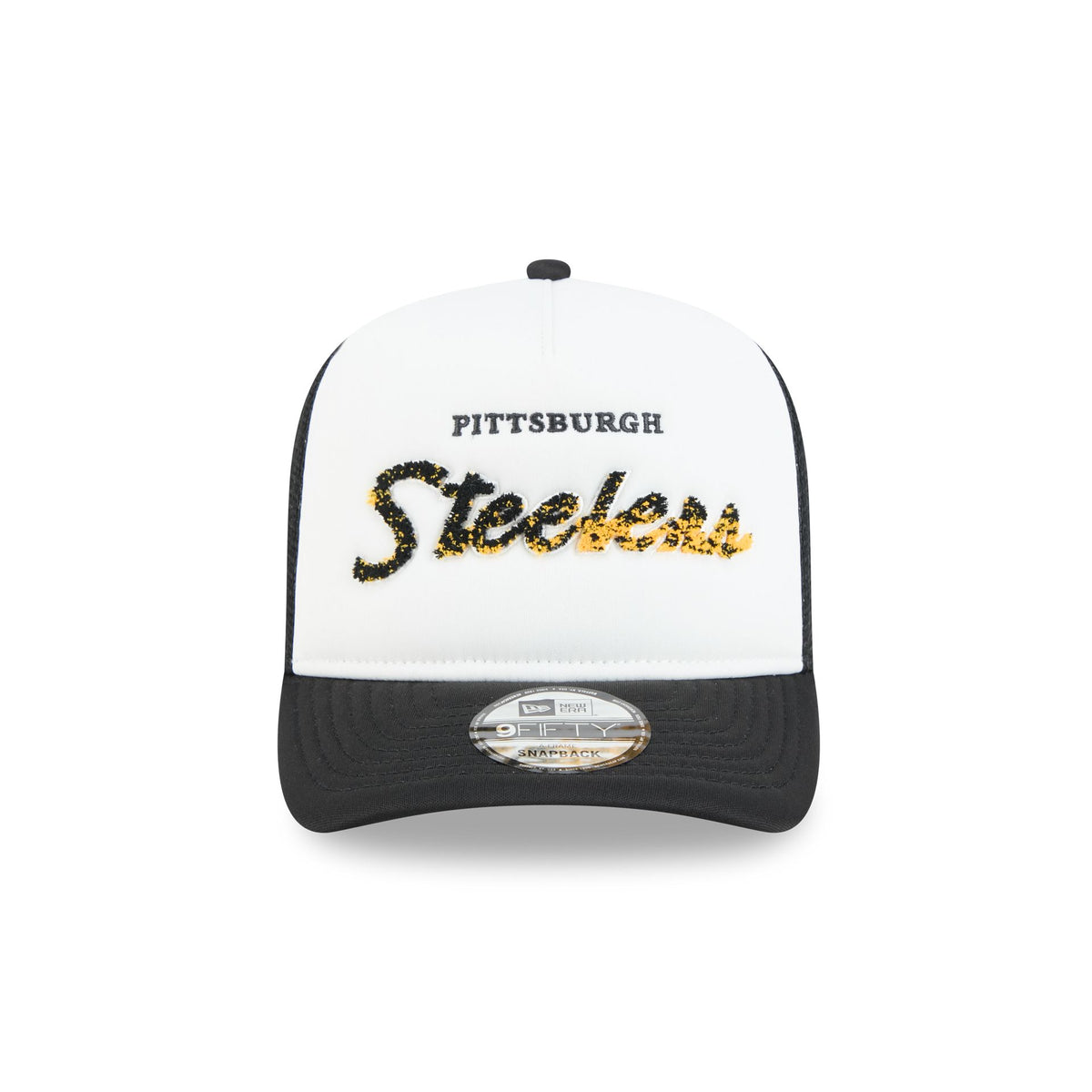 Pittsburgh Steelers Fade Script 9FIFTY A-Frame Trucker Hat