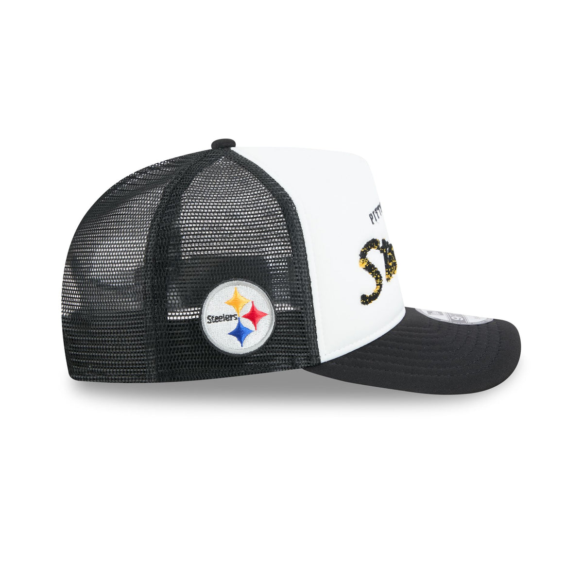 Pittsburgh Steelers Fade Script 9FIFTY A-Frame Trucker Hat