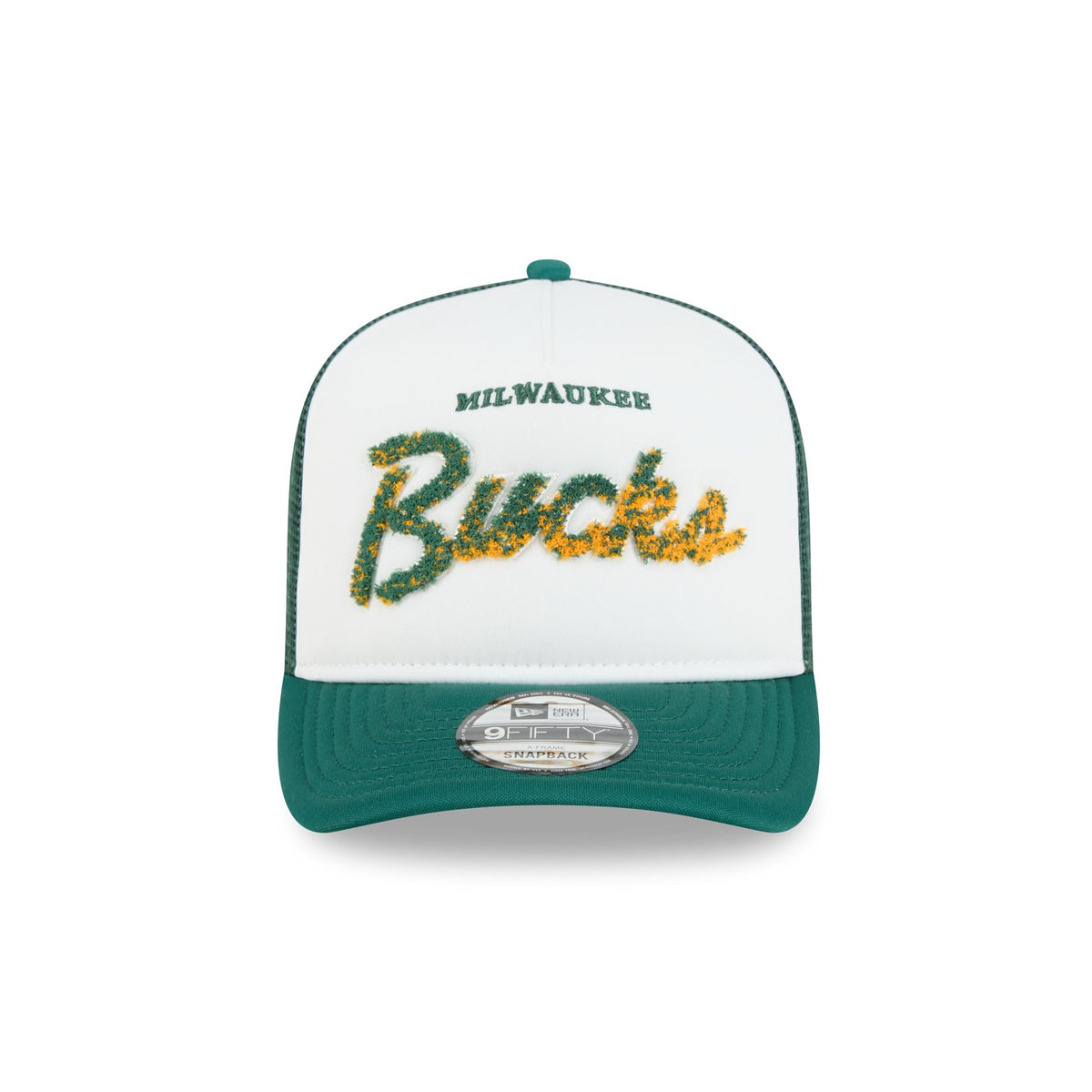 Milwaukee Bucks Fade Script 9FIFTY A-Frame Trucker Hat