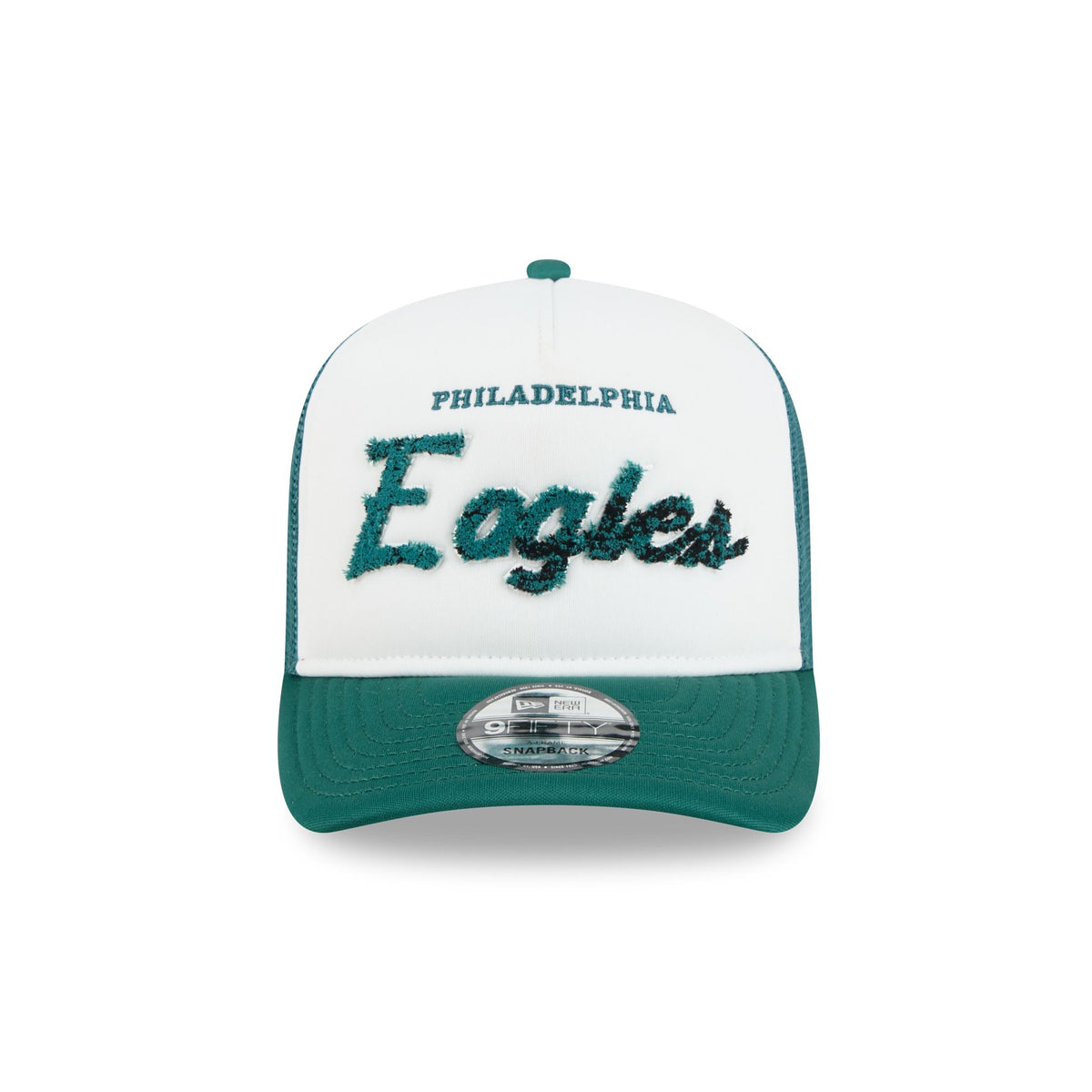 Philadelphia Eagles Fade Script 9FIFTY A-Frame Trucker Hat