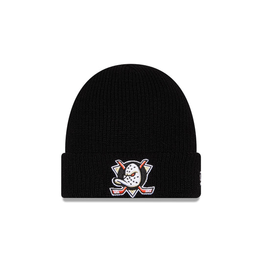 Anaheim Ducks Black Cuff Knit Beanie Hat