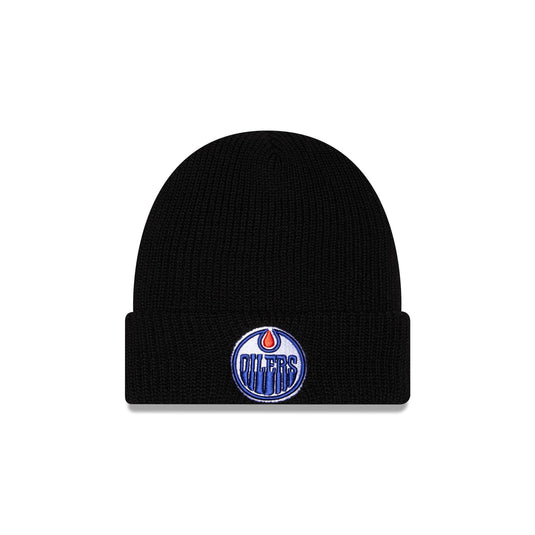 Edmonton Oilers Black Cuff Knit Beanie Hat