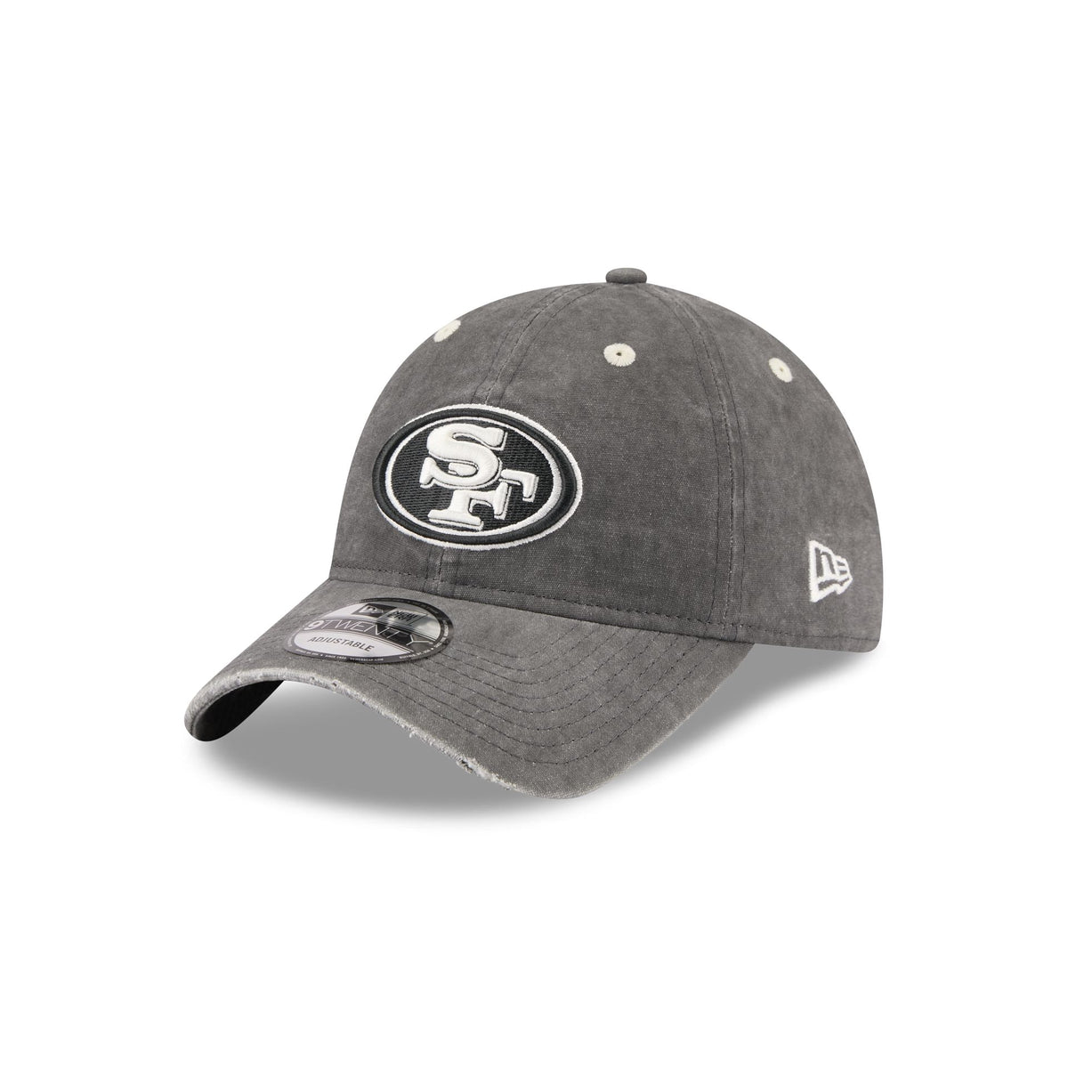 San Francisco 49ers Washed Black Cotton 9TWENTY Adjustable Hat