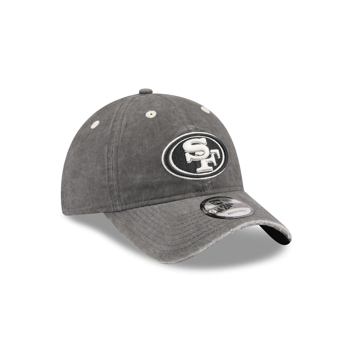 San Francisco 49ers Washed Black Cotton 9TWENTY Adjustable Hat