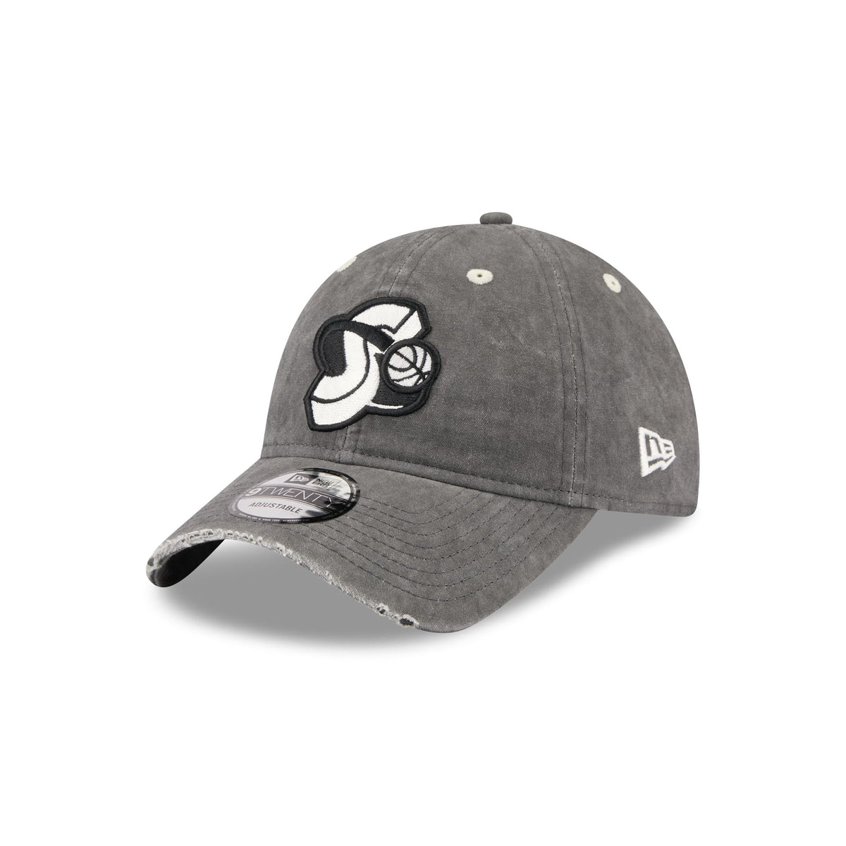 Seattle SuperSonics Washed Black Cotton 9TWENTY Adjustable Hat