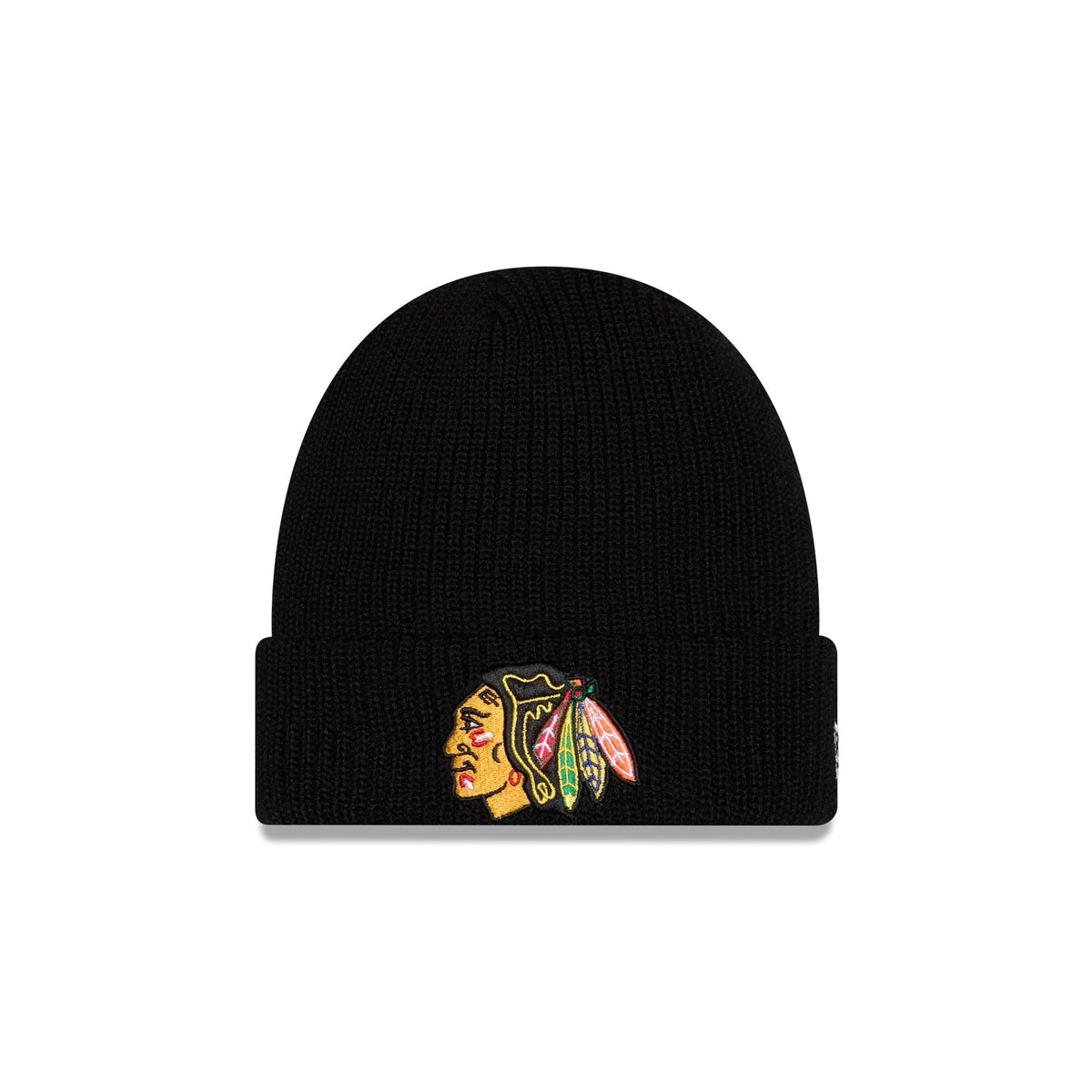 Chicago Blackhawks Black Cuff Knit Beanie Hat